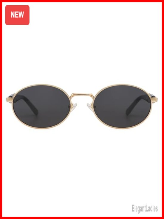 Retro Oval Sunglasses UV400 Protection Polycarbonate Lenses Metal Frame main image 6